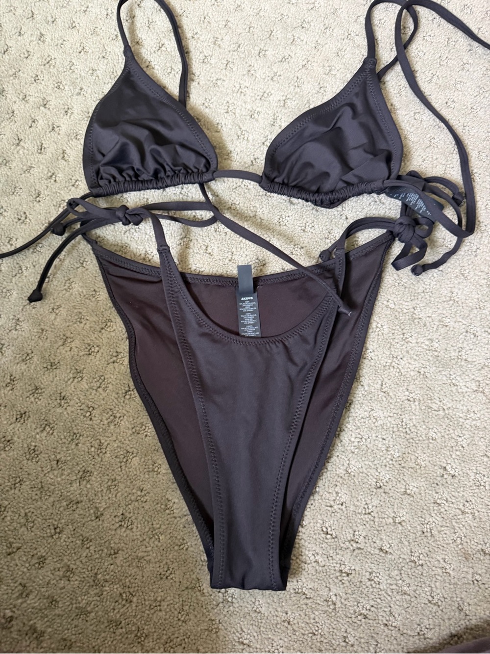 SKIMS Black Triangle Tie-Side Bikini Set